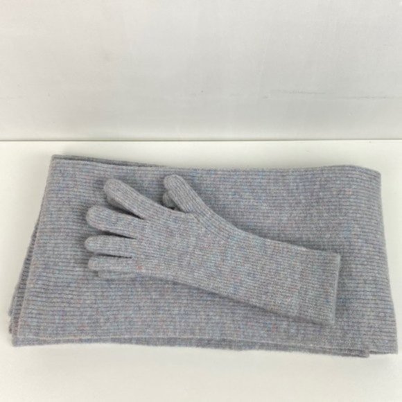 J.Crew Ribbed Scarf + Texting Gloves Gray Supersoft Yarn Gray Multicolor - Picture 1 of 9